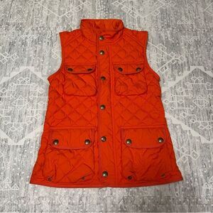 Polo Ralph Lauren Quilted Turtle Neck Light Puffer Vest Orange Preppy Size M